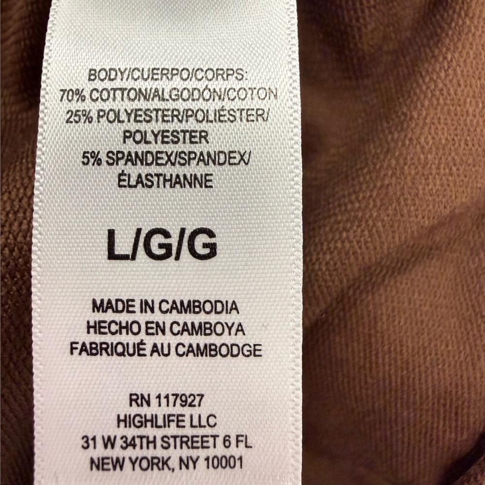 NWT Gaiam Yoga Namaste Hoodie Slim Fit Fitness Large Brown Cowl Neck Sweatshirt - Picture 11 of 11